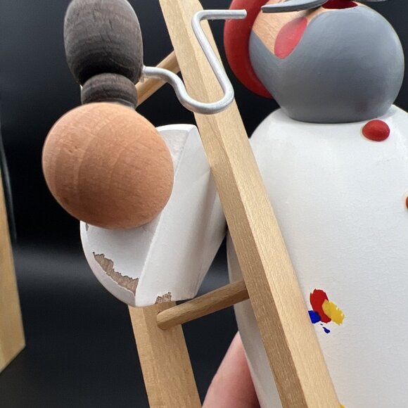 Erzgebirge Smoker Painter Maler Ladder 7" Karl Werner Germany Vintage Handmade - Picture 10 of 13